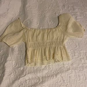 Boutique Crop peasant top